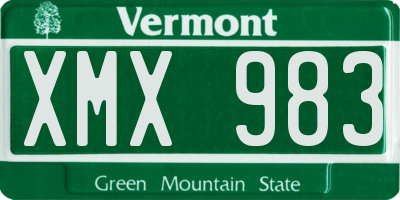 VT license plate XMX983