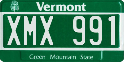 VT license plate XMX991