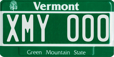 VT license plate XMY000