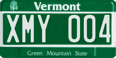 VT license plate XMY004