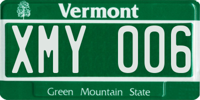VT license plate XMY006