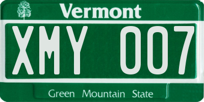 VT license plate XMY007