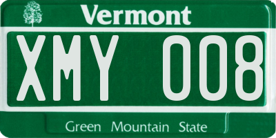 VT license plate XMY008