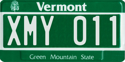 VT license plate XMY011