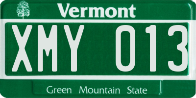 VT license plate XMY013