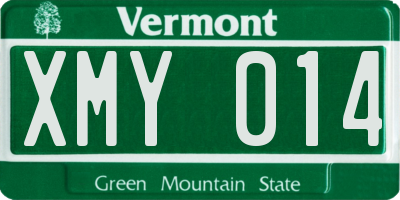 VT license plate XMY014