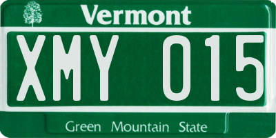 VT license plate XMY015