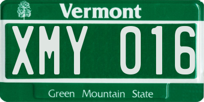VT license plate XMY016