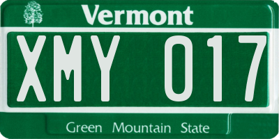 VT license plate XMY017