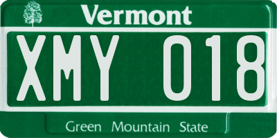 VT license plate XMY018