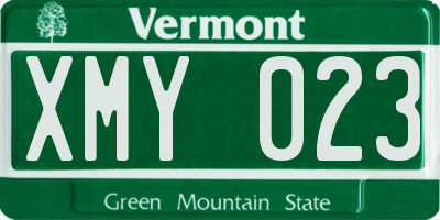 VT license plate XMY023