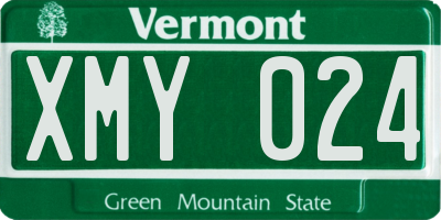 VT license plate XMY024