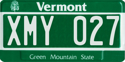 VT license plate XMY027