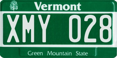 VT license plate XMY028