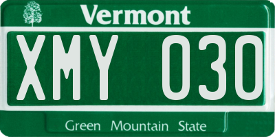 VT license plate XMY030