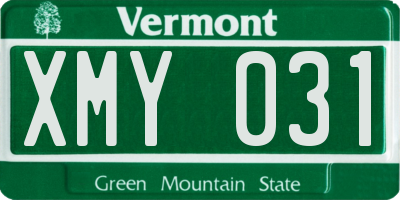 VT license plate XMY031