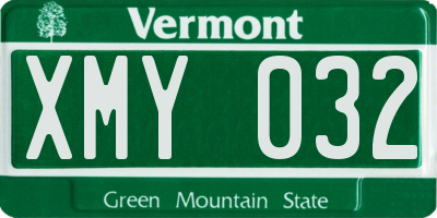VT license plate XMY032