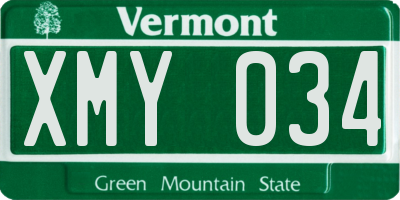 VT license plate XMY034