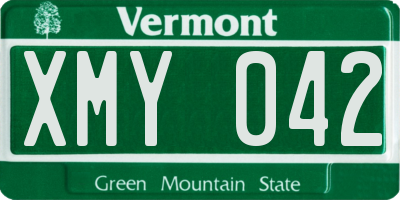 VT license plate XMY042