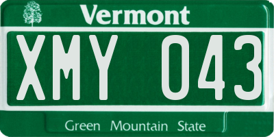 VT license plate XMY043