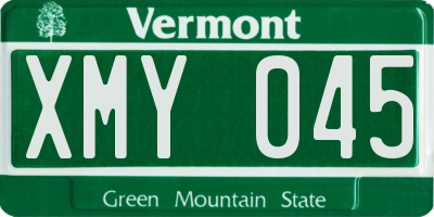 VT license plate XMY045
