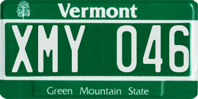 VT license plate XMY046