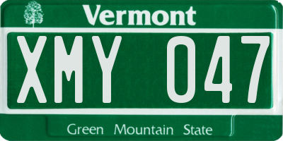 VT license plate XMY047