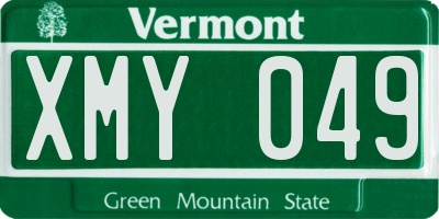 VT license plate XMY049