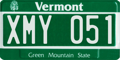 VT license plate XMY051