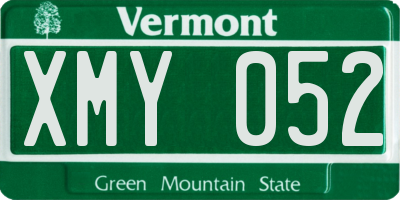 VT license plate XMY052