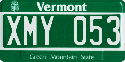 VT license plate XMY053