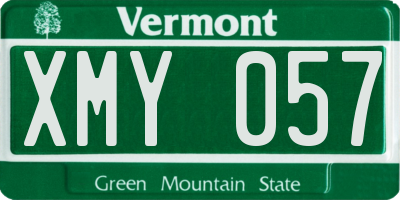 VT license plate XMY057