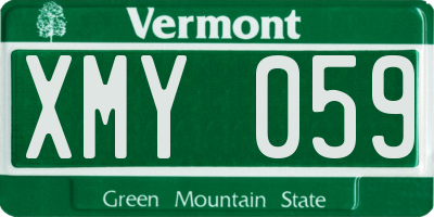 VT license plate XMY059