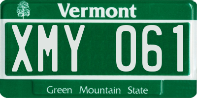VT license plate XMY061