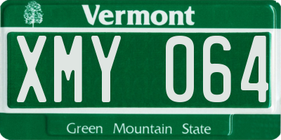 VT license plate XMY064