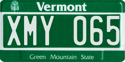 VT license plate XMY065