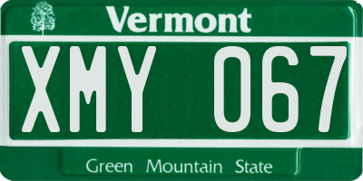 VT license plate XMY067