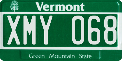 VT license plate XMY068