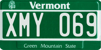 VT license plate XMY069