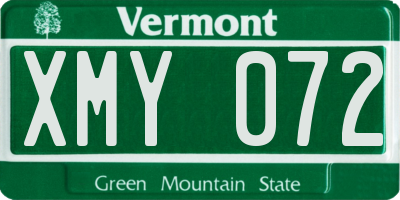 VT license plate XMY072