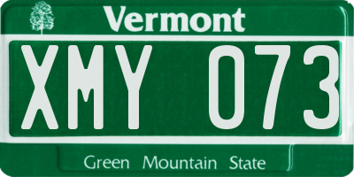 VT license plate XMY073