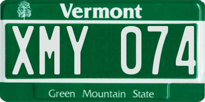 VT license plate XMY074