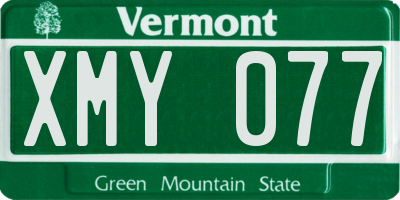 VT license plate XMY077