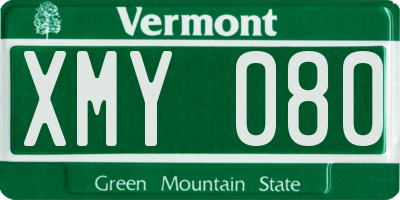 VT license plate XMY080