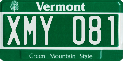 VT license plate XMY081
