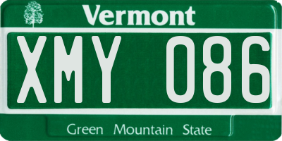 VT license plate XMY086