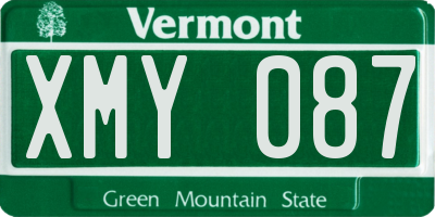 VT license plate XMY087