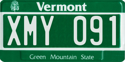 VT license plate XMY091