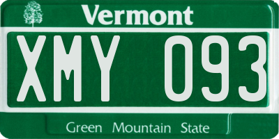 VT license plate XMY093