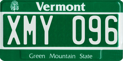 VT license plate XMY096